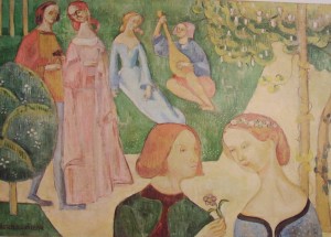 Emile Bernard: Scena medioevale, 1892, cm. olio su tela 63 x 93, Galleria del Levante, Monaco